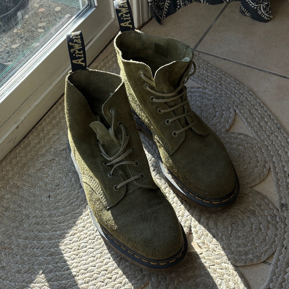 Dr. Martens 101 Green Suede Boots